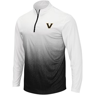Men's Colosseum White/Black Vanderbilt Commodores Magic Ombre Long Sleeve Quarter-Zip Top