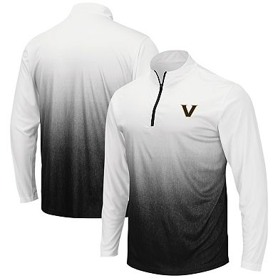 Men's Colosseum White/Black Vanderbilt Commodores Magic Ombre Long Sleeve Quarter-Zip Top