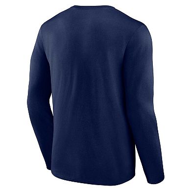 Men's Profile Navy Notre Dame Fighting Irish Big & Tall Two-Hit Graphic Long Sleeve T-Shirt
