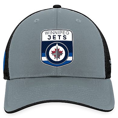 Men's Fanatics Branded  Gray/Black Winnipeg Jets Authentic Pro Home Ice Trucker Adjustable Hat