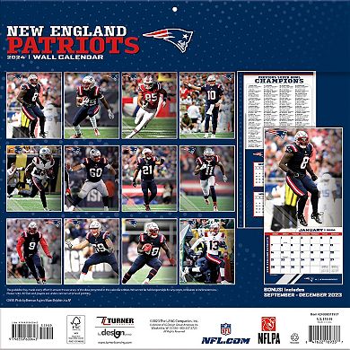 New England Patriots 2024 12'' x 12'' Team Wall Calendar