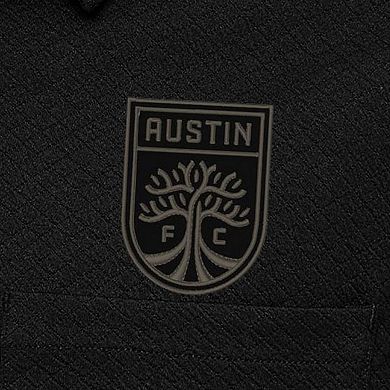 Men's Antigua Black Austin FC Streamer Diamond Button-Up Shacket