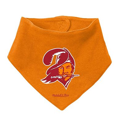 Newborn & Infant Mitchell & Ness Orange/Red Tampa Bay Buccaneers Throwback Big Score Bodysuit, Bib & Bootie Set