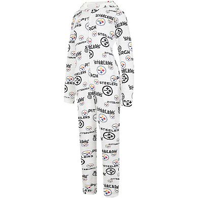 Women's Concepts Sport Cream Pittsburgh Steelers Docket Hoodie Full-Zip Union Suit