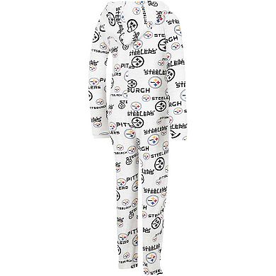 Women's Concepts Sport Cream Pittsburgh Steelers Docket Hoodie Full-Zip Union Suit