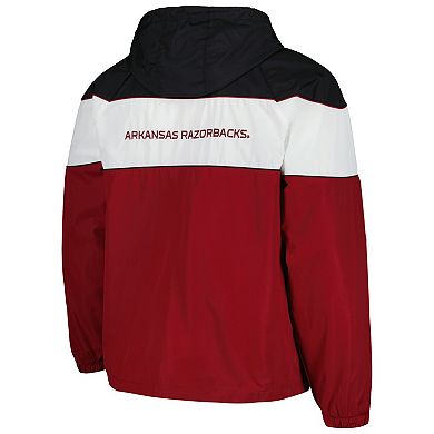 Men's G-III Sports by Carl Banks Cardinal Arkansas Razorbacks Center Line Half-Zip Raglan Hoodie Jacket