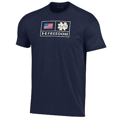 Men's Under Armour Navy Notre Dame Fighting Irish Freedom Performance T-Shirt