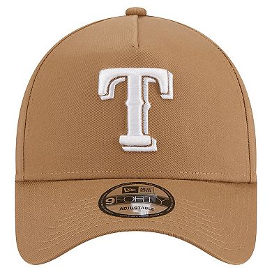Men's New Era Khaki Texas Rangers A-Frame 9FORTY Adjustable Hat