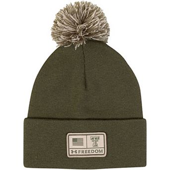 Men's Under Armour Green Texas Tech Red Raiders Freedom Collection Cuffed Knit Hat with Pom