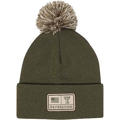 Men's Under Armour Green Texas Tech Red Raiders Freedom Collection Cuffed Knit Hat with Pom
