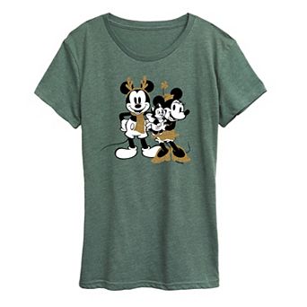 Disney's Mickey Mouse Women's Mickey Minnie Sparkle Graphic Tee