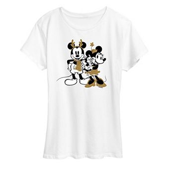 Disney's Mickey Mouse Women's Mickey Minnie Sparkle Graphic Tee