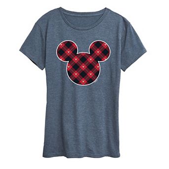 Disney's Mickey Mouse Women's Plaid Silhouette Graphic Tee