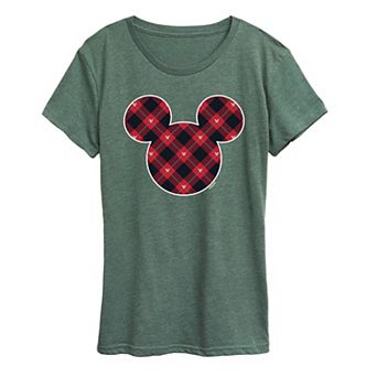Disney's Mickey Mouse Women's Plaid Silhouette Graphic Tee