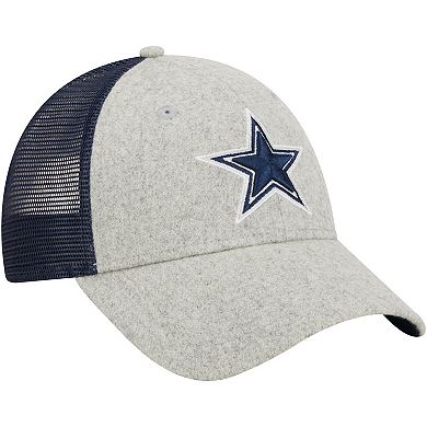 Men's New Era Heather Gray/Navy Dallas Cowboys Pop Trucker 9FORTY Adjustable Hat