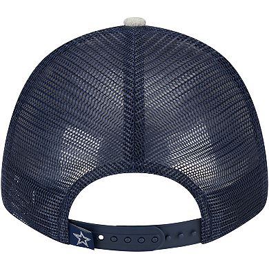 Men's New Era Heather Gray/Navy Dallas Cowboys Pop Trucker 9FORTY Adjustable Hat