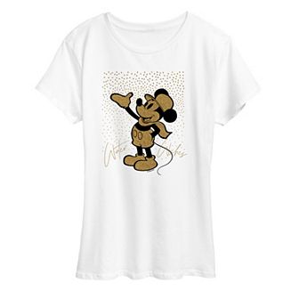 Disney's Mickey Mouse Women's Winter Wishes Sparkle Graphic Tee