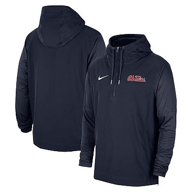 Men's Nike Navy Ole Miss Rebels 2023 Coach Hoodie Half-Zip Jacket