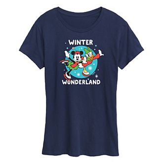 Disney's Mickey Mouse Women's Winter Wonderland Graphic Tee