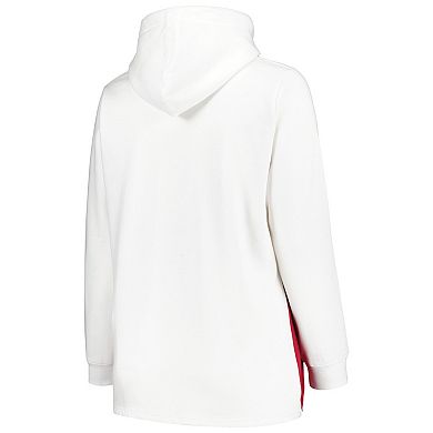 Women's Profile White/Crimson Alabama Crimson Tide Plus Size Taping Pullover Hoodie