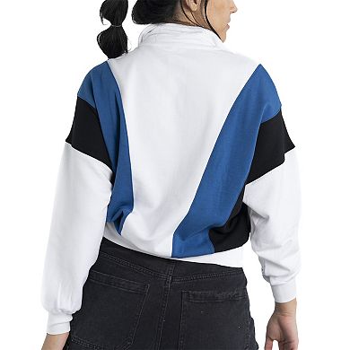 Women's Lusso White New York Yankees Malia Quarter-Zip Sweatshirt