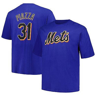 Men's Profile Mike Piazza Royal New York Mets Big & Tall Cooperstown Collection Player Name & Number T-Shirt