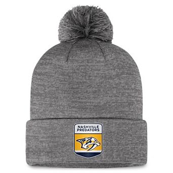 Men's Fanatics Branded Gray Nashville Predators Authentic Pro Home Ice Cuffed Knit Hat with Pom