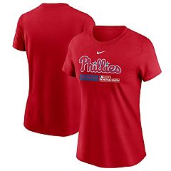 MLB Philadelphia Phillies Women's Short Sleeve V-Neck Fashion T-Shirt - S