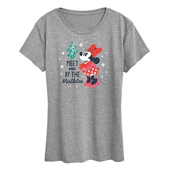 Disney's Minnie Mouse Women's Minnie By The Mistletoe Graphic Tee