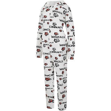 Women's Concepts Sport Cream Cincinnati Bengals Docket Hoodie Full-Zip Union Suit