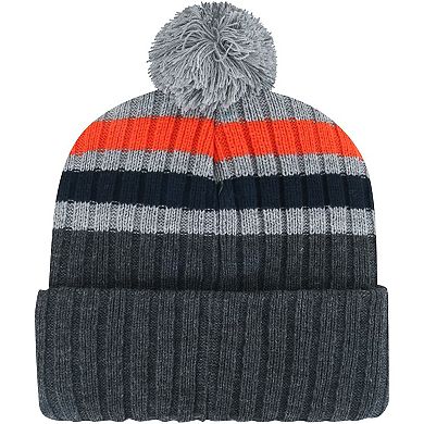 Men's '47 Charcoal Syracuse Orange Stack Striped Cuffed Knit Hat with Pom