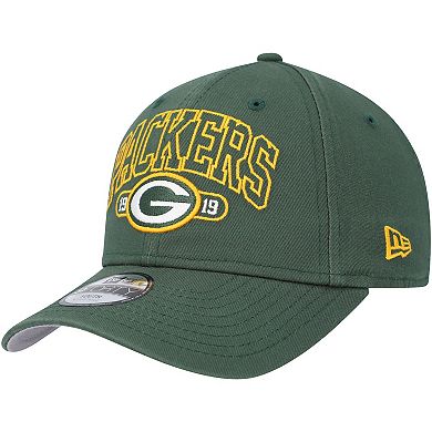 Youth New Era Green Green Bay Packers Outline 9FORTY Adjustable Hat