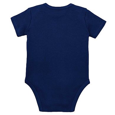 Newborn & Infant Mitchell & Ness Orange/Navy Chicago Bears Throwback Big Score Creeper Bib and Bootie Set