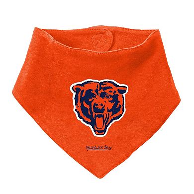 Newborn & Infant Mitchell & Ness Orange/Navy Chicago Bears Throwback Big Score Creeper Bib and Bootie Set