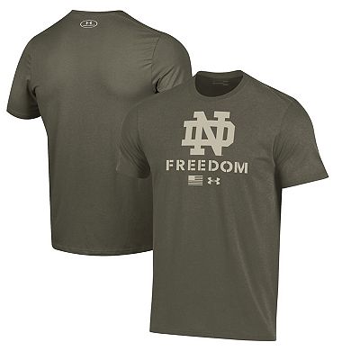 Men's Under Armour Olive Notre Dame Fighting Irish Freedom Performance T-Shirt