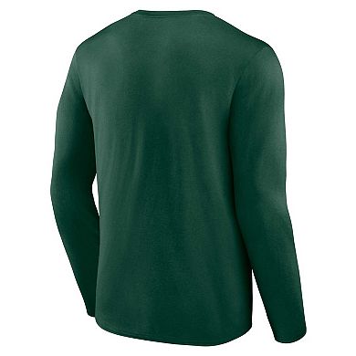 Men's Profile Green Michigan State Spartans Big & Tall Two-Hit Graphic Long Sleeve T-Shirt