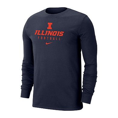 Men's Nike  Navy Illinois Fighting Illini Changeover Performance Long Sleeve T-Shirt