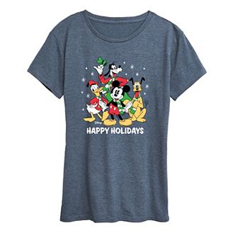 Disney's Mickey and Friends Women's Happy Holidays Group Graphic Tee