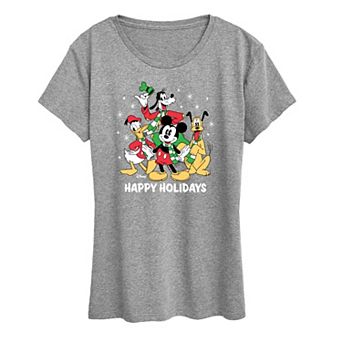 Disney's Mickey and Friends Women's Happy Holidays Group Graphic Tee