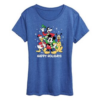 Disney's Mickey and Friends Women's Happy Holidays Group Graphic Tee