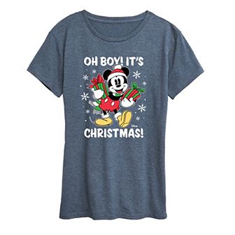 Disney's Mickey Mouse Women's Oh Boy Its Christmas Graphic Tee