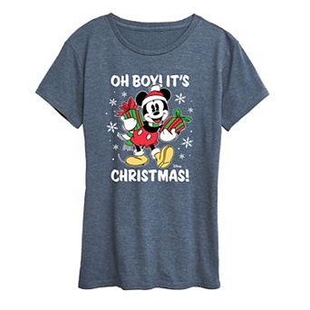 Disney's Mickey Mouse Women's Oh Boy Its Christmas Graphic Tee