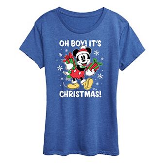 Disney's Mickey Mouse Women's Oh Boy Its Christmas Graphic Tee