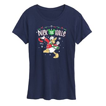 Disney's Mickey Mouse Women's Daffy Duck The Halls Graphic Tee