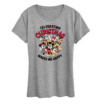 Disney's Mickey Mouse Women's Celebrating Christmas Graphic Tee