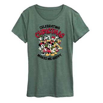 Disney's Mickey Mouse Women's Celebrating Christmas Graphic Tee