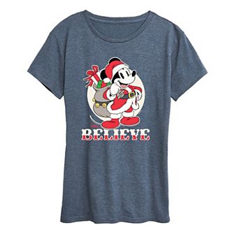 Disney's Mickey Mouse Women's Believe Holiday Graphic Tee