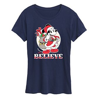 Disney's Mickey Mouse Women's Believe Holiday Graphic Tee