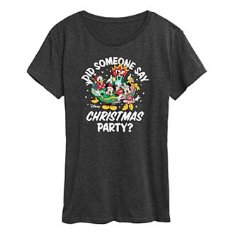 Disney's Mickey Mouse Women's Christmas Party Graphic Tee