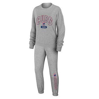 Women's WEAR by Erin Andrews Gray Chicago Cubs Knitted Lounge Set